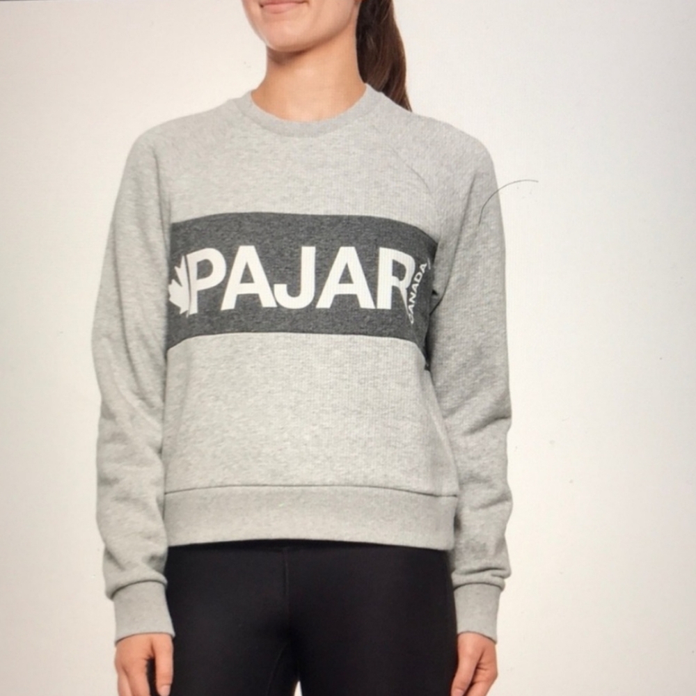 Pajar Gray Lola Cropped Crewneck Sweatshirt | Canadian Crewneck